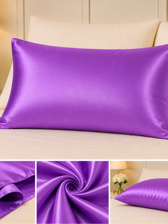 Other - Silk-Feel Purple Pillowcase - Luxurious Satin Bedding